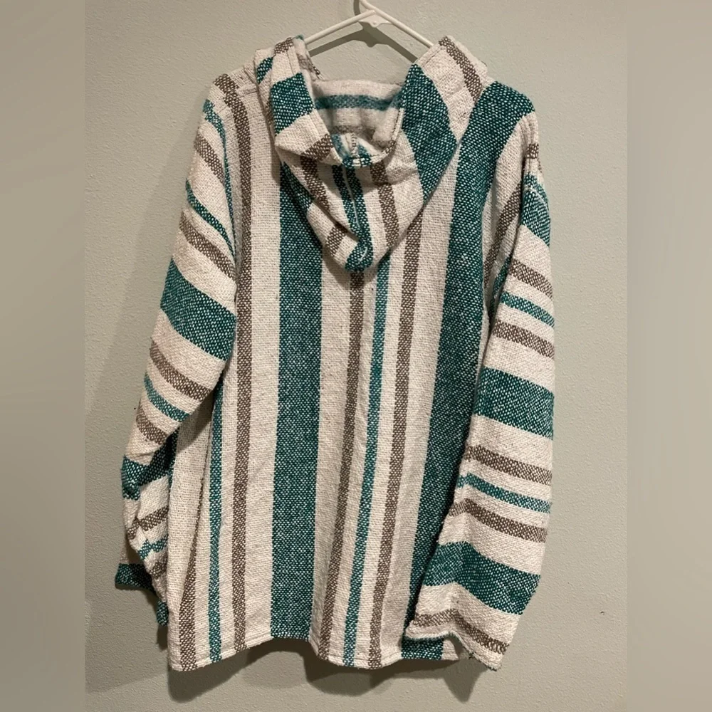 Iguana Jack Poncho white/turquoise/tan Size XL